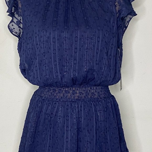 NWT BCX Juniors' Smocked Swiss-Dot Dress Cottage Chic Navy Blue Size XL - Picture 8 of 10